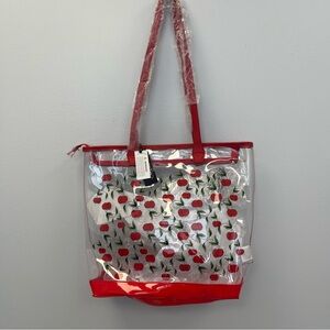 Ed Hardy Clear PVC Cherries Tote Shoulder Bag - NWT